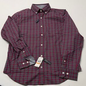 Nautica Men's Plaid Shirt - Red and Blue